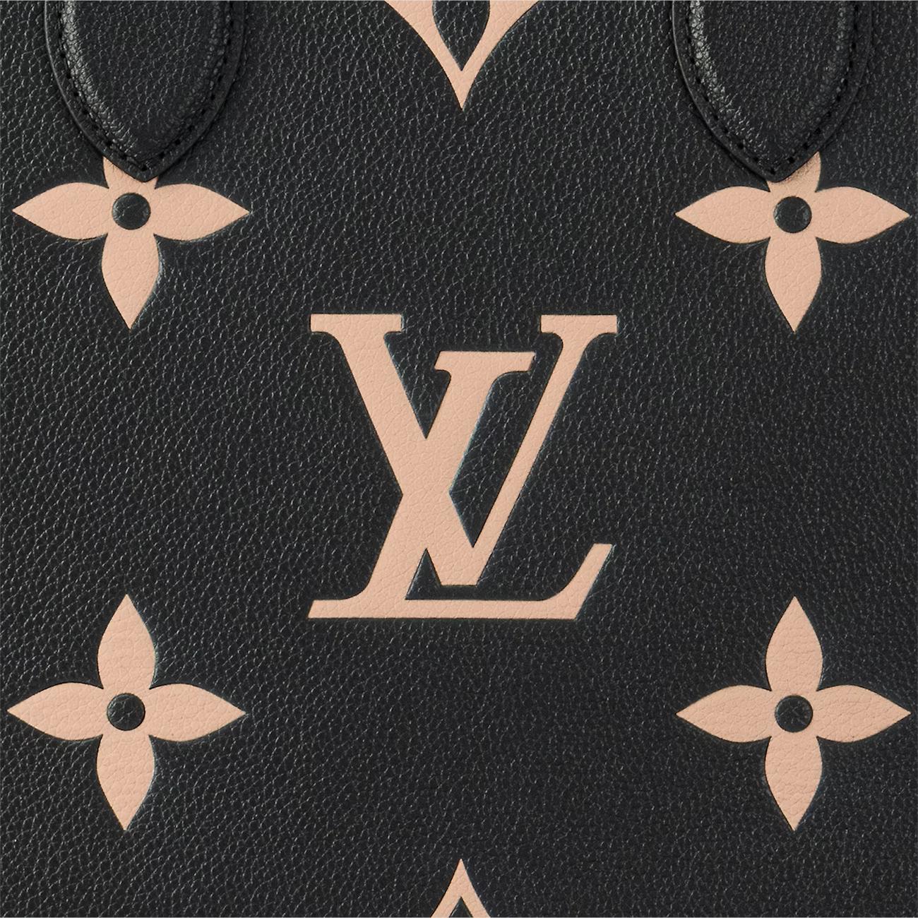 Túi Louis Vuitton OnTheGo MM Da Bicolor Đen Be